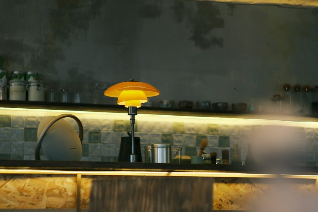 Photo tiered portable lamp coffee bar decor
